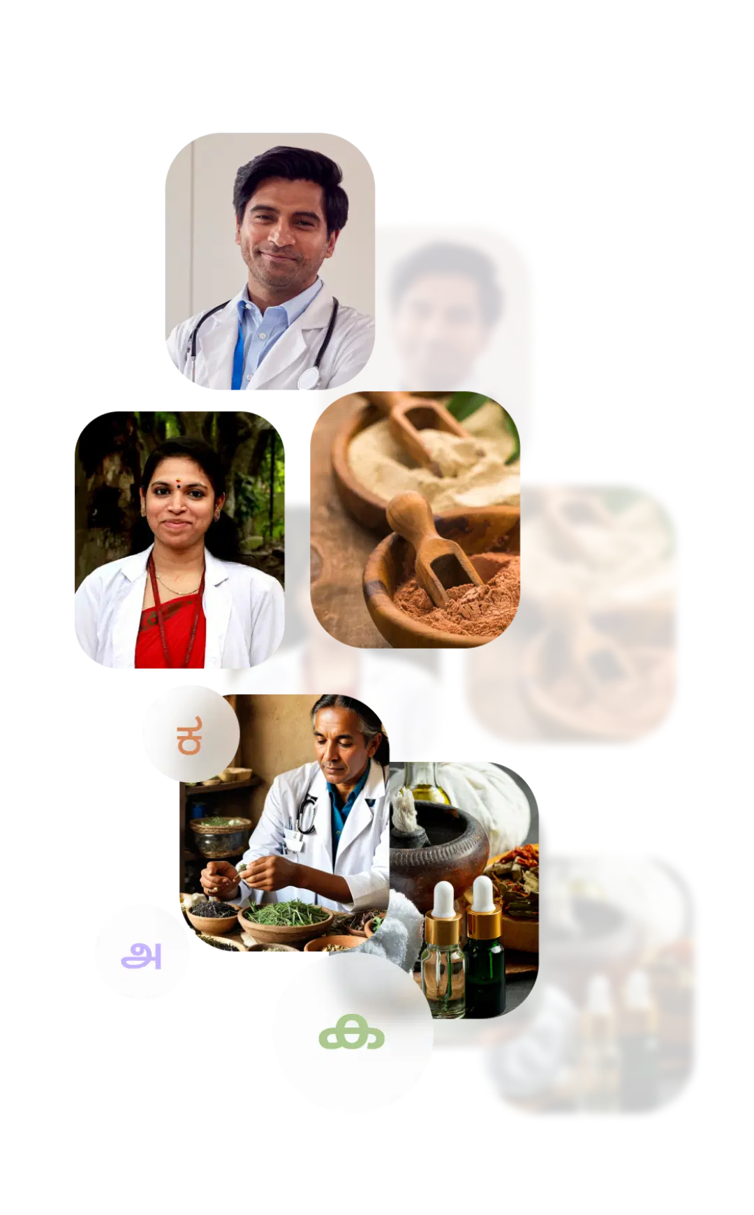 Poojari performing ritual - Left