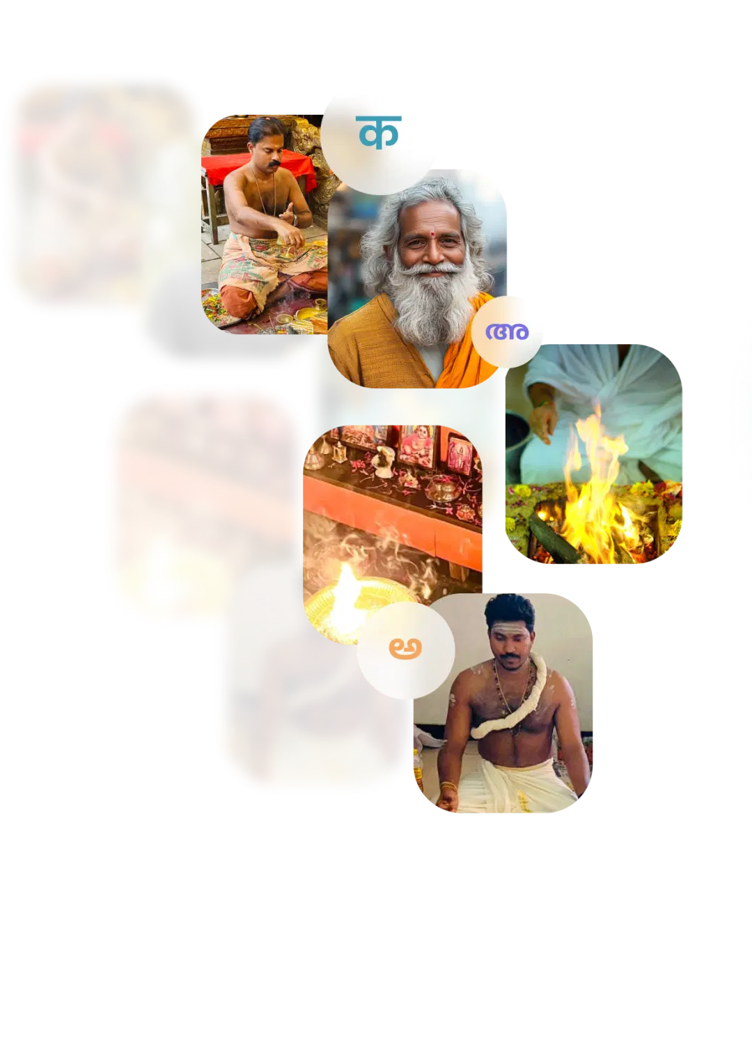 Poojari performing ritual - Right