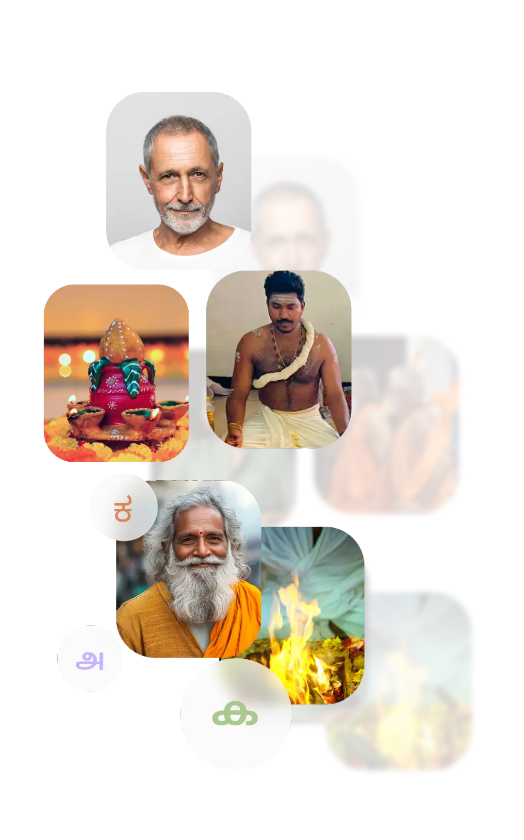 Poojari performing ritual - Left