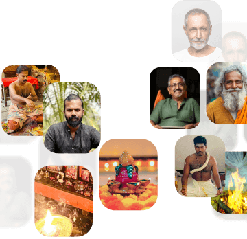 Poojari performing ritual - Mobile View