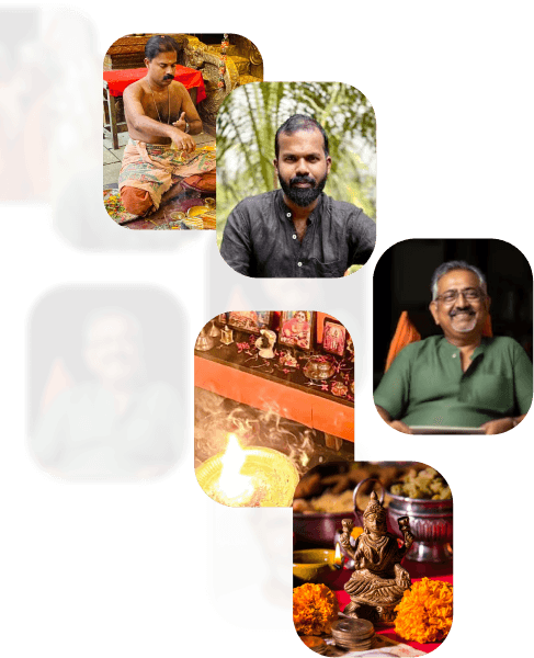 Poojari performing ritual - Right