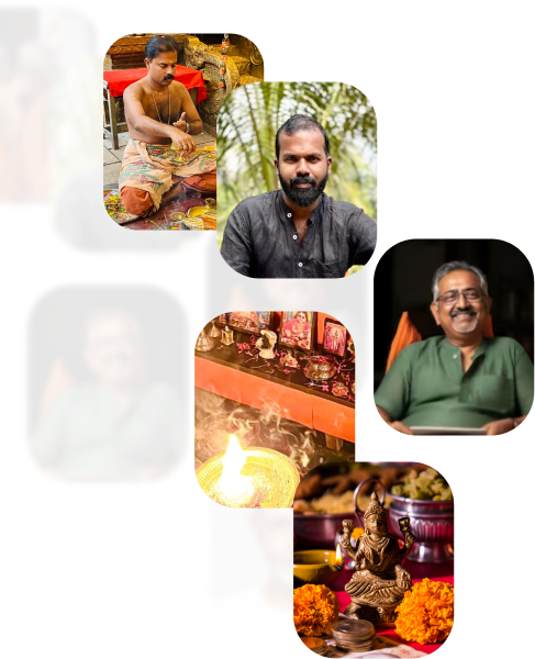 Poojari performing ritual - Right